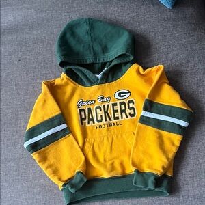 Green Bay Packers Kids Hoodie - Yellow and Green 4T size